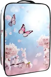 [YTYVAGT] Travel Shoe Bag,Waterproof Portable Organizer Storage Shoe Pouch,Butterfly Cherry Flowers Field
