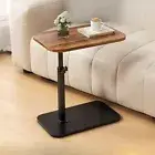 360° Swivel Modern C-Shaped Side Table with Adjustable Height for Sofa/Bed/Bath