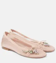 [Simone Rocha] Simone Rocha Bow-detail embellished ballet flats AU 7 pink