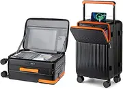 [Joyway] Carry on Luggage Airline Approved with Charging Port, Lightweight Hardside 20 Inch Carry-on Suitcase with TSA Lock and Spinner Wheels (Black, Carry on luggage)