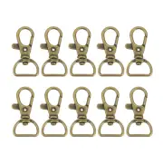 10Pcs Swivel Clasps, 0.63" D Ring Lobster Claw Push Gate Snap Hook, Bronze