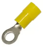 MVP 10 Yellow 4 AWG Nylon Insulation Ring Terminals 1/4" Stud