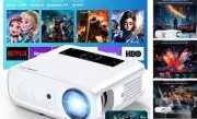 Projector, 15000lux 490ANSI Native 1080P WiFi Bluetooth Projector, 300''
