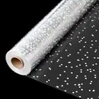 Clear Cellophane Roll(34" x 120’Ft) 3Mil Polka Dot Gift Wrap Roll for Gifts, ...