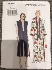 Vogue Pattern 9375 - LRG / XLG -Vest - Jacket - Pants - Factory Folded