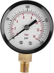 MUSISALY 0 200psi Utility Vacuum Pressure Gauge for Air Compressor Water Oil Gas 0 14bar Measurement for Accurate Pressure Monitoring