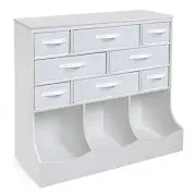 Badger Basket Storage Station with Eight Baskets and Three Bins White