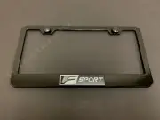 1x F SPORT 3D Emblem BLACK Stainless License Plate Frame RUST FREE + Screw Cap (for: Lexus)