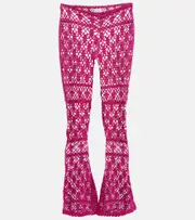 [Anna Kosturova] Anna Kosturova Bianca crochet flared cotton pants AU 12 pink