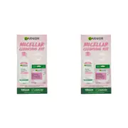 2x 4pc Garnier Micellar Cleansing Water + Eco Pads Kit Value Pack Makeup Remover