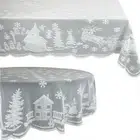 Christmas Lace Tablecloth Round Rectangle Dinner Table Cover Xmas Home DecorsФ
