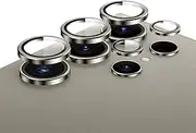 Xolixorium Camera Lens Protector for Samsung Galaxy S25 Ultra 5G – Individual Metal Ring Covers with 9H Tempered Glass, Easy Install Tray, HD Clear, 1 Set (Titanium Gray)