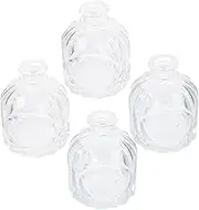 NOLITOY 4Pcs Glass Aromatherapy Bottles Refillable Diffuser Jars for Fragrance Storage for Home Decor Events and Spa Settings Vintage Style Dispenser Pots