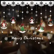 Christmas Window Glass Decor Stickers Decals Clings Hanging Snowglobes 1 set