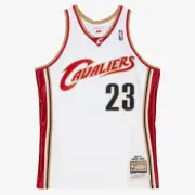 LeBron James White Cleveland Cavaliers Mitchell & Ness Authentic Road Jersey