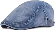 JUNMIN Men's Cowboy Beret Boy Retro Classic Style Hat (Color : Dark Blue, Size : Adjustable)