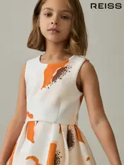 Reiss Ivory Print Trinny 9-13 yrs Floral Scuba Sleeveless Dress (AP4317) | $110