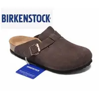 在飛比找蝦皮購物優惠-BIRKENSTOCK 勃肯波士頓中性經典軟木咖啡拖鞋麂皮涼