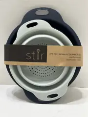 Stir two-piece collapsible colander set space saving design - Brand New