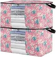sanluoli 90L 2 Pack Under Bed Storage Container with Reinforced Handles, clear window Drawer For Closet Storage