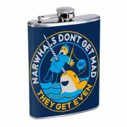 Narwhals D5 Flask 8oz Stainless Steel Hip Drinking Whiskey