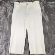 Chicos Pants Womens 16 (3) White Trapunto Wide Leg Cropped Boho Retro Y2K NEW