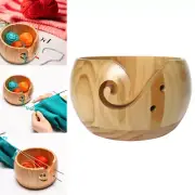 Wooden Yarn Bowl Hand Made Wool Storage For Knitting Crochet Yarn Holder