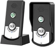 Aswalling 2.4G Wireless Long Distance Door Phone Intercom Doorbell 2 Way Audio Voice Sender&Reciever for Hospital Hotel Call Easy to Use (A)