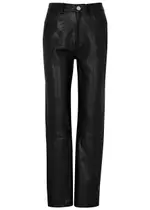 Khaite Danielle Straight-leg Leather Trousers - Black - 10 10