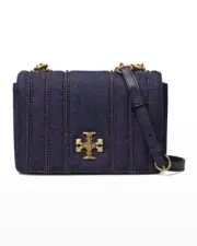Trendy! Tory Burch Kira Denim Chain Shoulder Bag Tory Navy