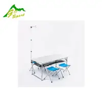 在飛比找松果購物優惠-GO SPORT台灣 鋁塑板折式桌椅組 (附吊燈架/置物網)