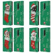 ANIMAL CLUB INTERNATIONAL CHRISTMAS SOCKS LEATHER BOOK CASE FOR BLACKBERRY