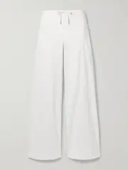 [SKIMS] SKIMS - Cotton-blend Poplin Wide-leg Pants - Snow - White - 2XL 2XL White