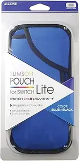 Allone Switch Lite Slim Soft Pouch BL×BK 12 x 1 x 23 cm Compatible with Game Switch Lite Easy to Carry and Protect from Scratches and Dirt, Simple and Easy to Use, Blue