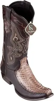 King Exotic BROWN GENUINE PYTHON SNAKE Western Boot Dubai Square Toe EE 479F5785