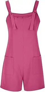 [Generic] Shorts Jumpsuit Women's Tie Shoulder Overall Shorts Scoop Neck Romper Jumpsuit with Pocket for Women Plus Size Jumpsuits
