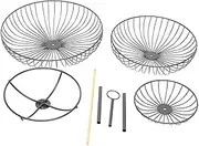 UTHCLO Fruits Tray Tiered Serving Tray Fruits Storage Basket Dessert Display 3 Tier Wire Basket Kitchen