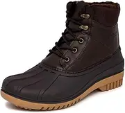 [LONDON FOG] Aspen Winter Boots for Men Waterproof Snow - Insulated Duck Mens Snow Boots or Rain Boots, Black or Brown, Size 7 to 15 Medium and Extra Wide Widths