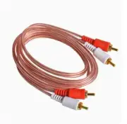T21 Double Four-Headed Cable 2RCA Lotus for Amplifier Subwoofer Speaker 1.5m