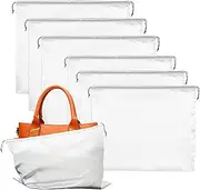 [Rowbaty] 6 Pack Dust Bags for Handbags - 2 Sizes (24 x 20" & 20x 16") - Silk Dust Cover Bag for Purses Shoes - Satin Drawstring Dustproof Bags for Travel Storage (White), White, Fashion