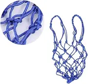 Heavy Duty Drawstring Basketball Carrier Bag Durable Nylon Mesh Net Storage for Sports Balls for Schools Training and Outdoor Activities Blue