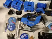 KOBALT 24V MAX BRUSHLESS Power Tools LOT & extra new Blades etc. NEW OPEN BOX