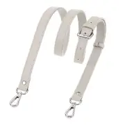 0.7" Genuine Leather Purse Strap for Bag (Cream White, Silver Buckle)
