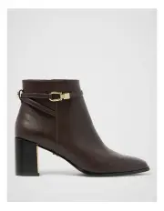 [Forever New] Sadie Strapping Trim Block Heel Ankle Boots in Brown