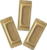 ARTIBETTER 3pcs Vintage Brass Label Holders Metal Frames for Notebook Shelf Drawer Cabinet