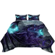 Fantasy Design Talisman Purple Dragon Coverlet