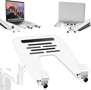HEYMIX Laptop Vesa Mount Tray, Monitor Stand Laptop Tray, Laptop Mount Tray for Monitor Stand Mount Laptop Arm Stand Vesa, Fit for Gas Spring Arms & Vesa Mount Extention Arms (White)