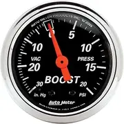 Auto Meter 1471 Designer Black Mechanical Boost/Vacuum Gauge