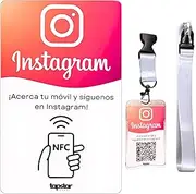 Instagram NFC and QR Card, PVC, Followers and Win Likes, Compatible with Android & iPhone, Easy Configuration with Web App, Robust and Subscription Free, Grow Social Networks