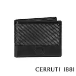 【CERRUTI 1881】義大利頂級小牛皮6卡短夾皮夾 CEPU05554M(黑色 贈禮盒提袋)